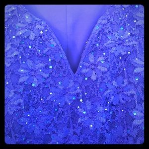 Beautiful. Gorgeous. Sparkling blue dress.